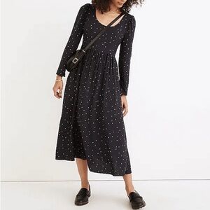 Elegant Black Polka Dot Dress
